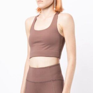 Girlfriend Collective Paloma Longline Sports Bra Tan/Mauve Size S